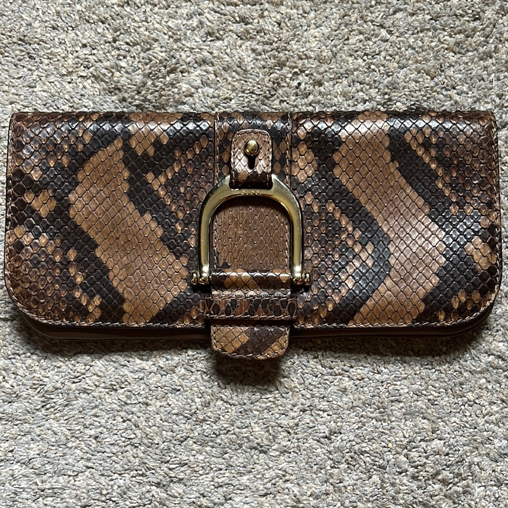 Authentic Gucci Python + Leather Clutch - image 1
